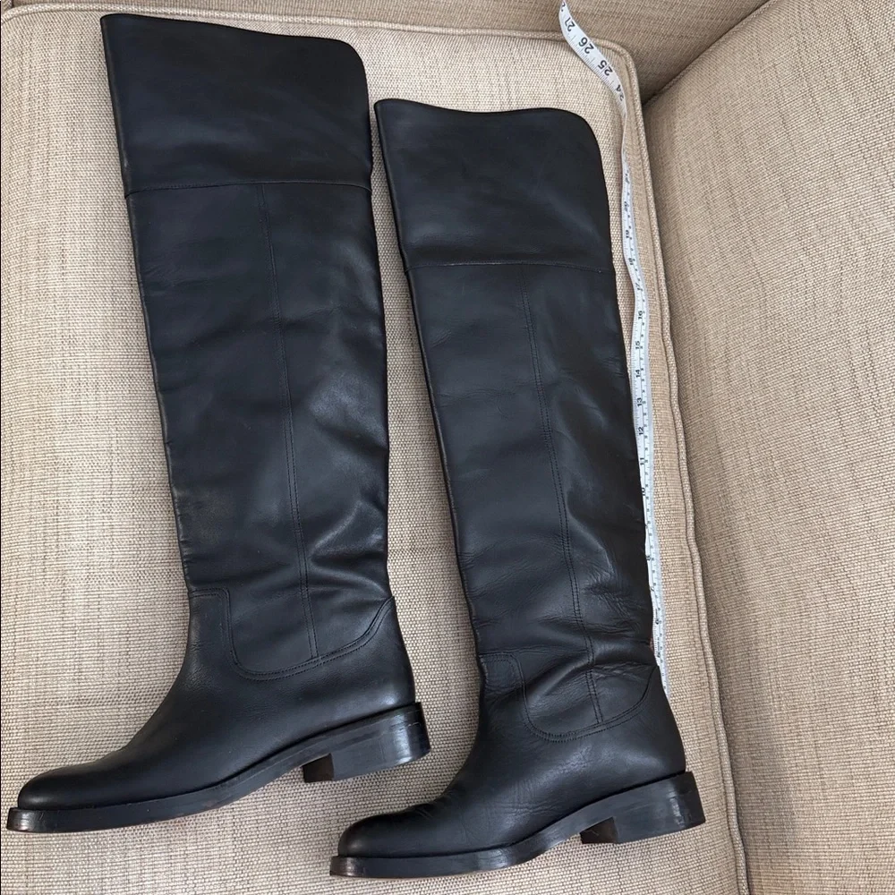 J. Crew Leather Over the Knee Boots Pull On Fold Over Riding Equestrian #BA769 8